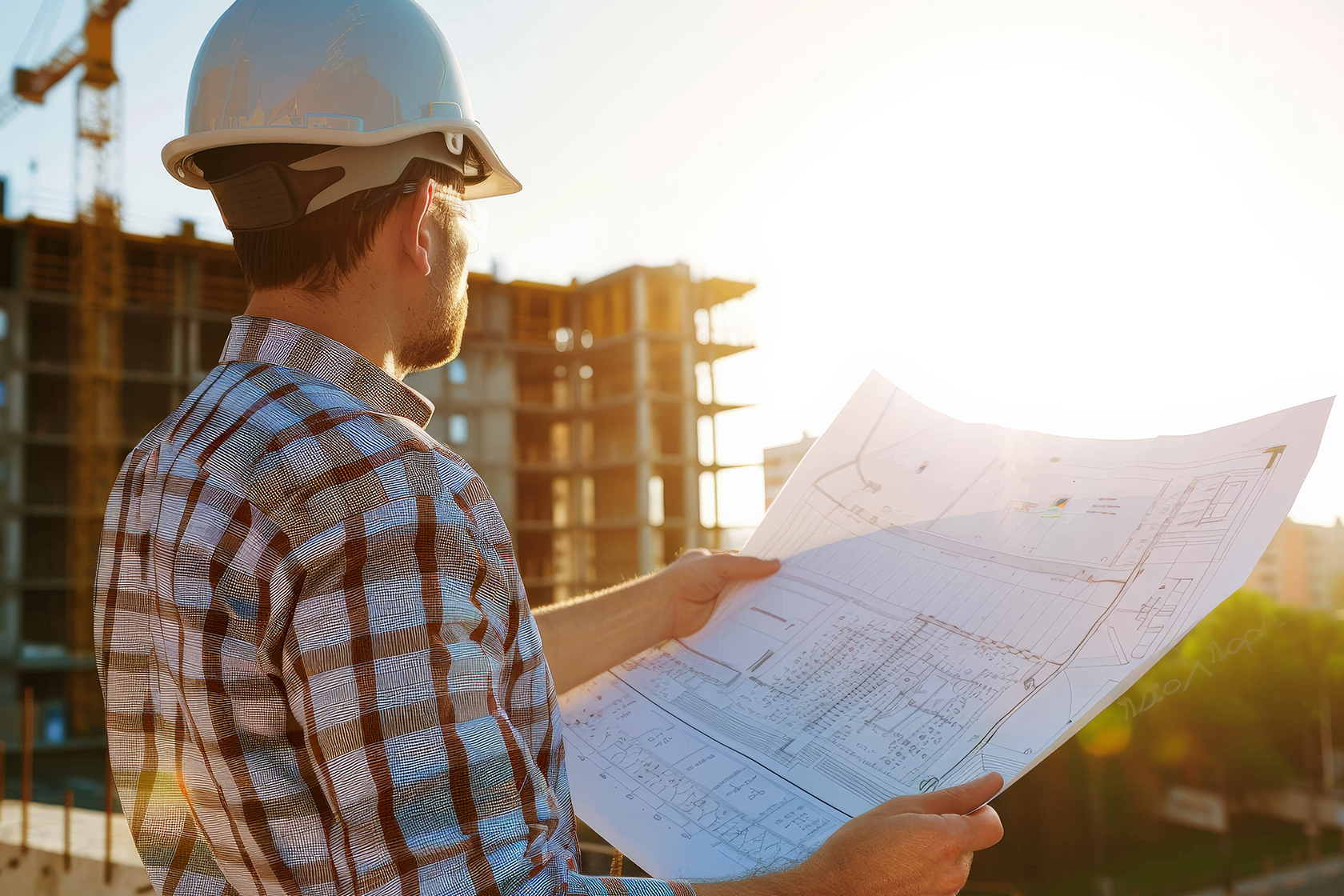 Engenheiro com um projeto de infraestrutura - Concretize Projetos